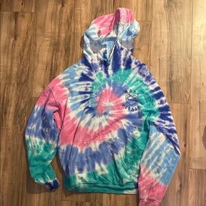 Tie-Dye Hoodie with Graphic Print